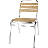 Bolero Aluminium & Ash Bistro Side Chairs (Pack of 4)