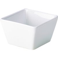 Genware Porcelain Square Dish 8.5 x 5.5cm/ 3.25 x 2.25" - Pack of 6
