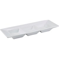 GenWare Porcelain Triple Dish 25.4 x 9cm/ 10 x 3.5" - Pack of 6