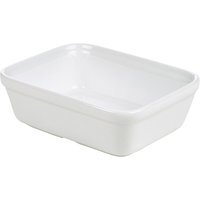 Genware Porcelain Rectangular Pie Dish 15.5x11.5cm/ 6 x 4.5" - Pack of 12