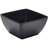 GenWare Melamine Black Curved Square Bowl 19cm