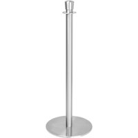 Bolero Flat Base Barrier Posts Brushed Stainless Steel (2 pack)