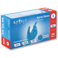 Spiritpak Examination Blue Nitrile PF Gloves S (10x100)