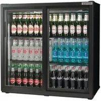 Autonumis RQC10001 Maxi Black Sliding Double Door Bottle Cooler 252 Litres