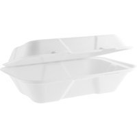 Vegware Nourish Moulded Fibre Clamshell Takeaway Boxes 9x6" (200 Pack)