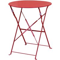 Bolero Pavement Style Round Steel Table Red 595mm