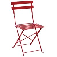 Bolero Red Pavement Style Steel Chairs (Pack of 2)