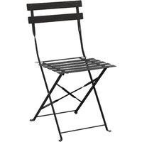 Bolero Black Pavement Style Steel Chairs (Pack of 2)
