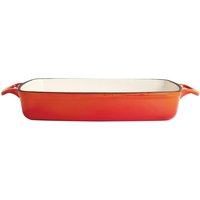 Vogue Orange Rectangular Cast Iron Dish 2.8Ltr