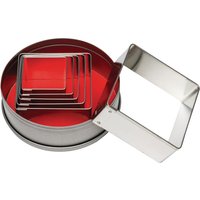 Vogue Square Plain Pastry Cutter Set (Pack of 6)