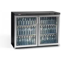 Gamko Maxiglass MG3/275GCS Hinged Double Stainless Steel Frame Glass Door Undercounter Bottle Cooler 275 Litres