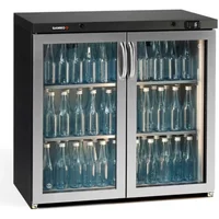 Gamko Maxiglass MG3/250GCS Hinged Double Stainless Steel Frame Glass Door Undercounter Bottle Cooler 250 Litres