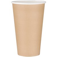 Fiesta Recyclable Single Wall Takeaway Coffee Cups Kraft 455ml / 16oz (1000 Pack)