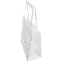 Fiesta Recyclable Flat Handle White Paper Bags Small (250 Pack)