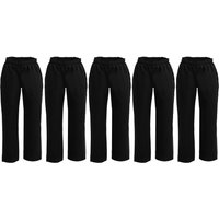 Whites Vegas Chef Trousers Polycotton Black L (5 Pack)