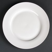 Olympia Lumina Wide Rim Round Plates White 270mm (4 pack)