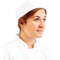 Whites Chefs Unisex Skull Cap Polycotton White - L