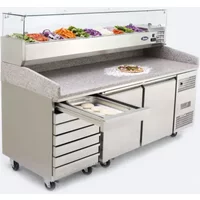 Atosa EPF3480GR Two Door + 7 Drawer Salad Prep Counter Table 250 Litres