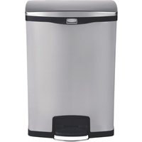 Rubbermaid Slim Jim Step-On Pedal Bin Stainless Steel 90Ltr