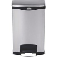 Rubbermaid Slim Jim Step-On Pedal Bin Stainless Steel 50Ltr
