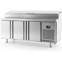 INFRICO 3 DR 800mm Deep Prep Counter w/ Raised Collar 625L