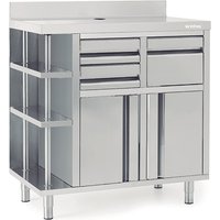 INFRICO Back Bar Coffee Unit 1000mm Wide Shelves to Left