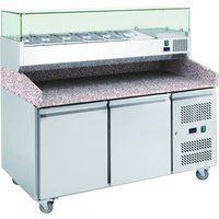 Chefs Range PP2+ - 2 Door Pizza Prep Counter - 5 x 1/3gn + 1 x 1/2gn Containers