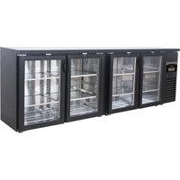 CombiSteel Backbar Cooler Black 4 Glass Doors Side Motor