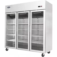 Atosa YCF9403GR Slimline Triple Glass Door Upright Fridge 1390ltrs