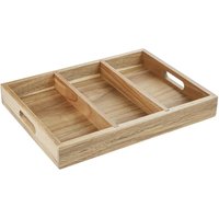 Olympia 3 Section Cutlery Tray Acacia Wood