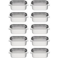 Vogue Stainless Steel Gastronorm Container Kit 1/4 (10 pack)