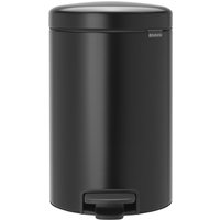 Brabantia Newlcon Pedal Bin Matt Black 12Ltr