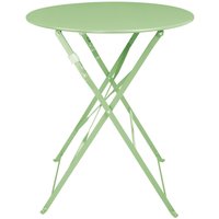 Bolero Round Pavement Style Steel Folding Table Light Green 595mm
