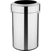 Bolero Brushed Steel Bin with Open Top Lid 70Ltr