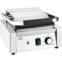 Nisbets Essentials Single Cast Iron Plate Contact Grill (Ribbed/Flat) - 1.8kW