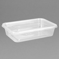 Fiesta Recyclable Plastic Microwavable Containers with Lid Small 500ml (250 Pack)