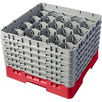 Cambro Camrack Red 20 Compartments Max Glass Height 298mm