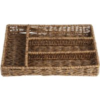 Olympia Polywicker Cutlery Organiser Dark Brown 340x250mm