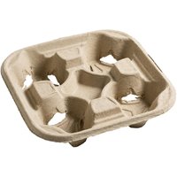 Moulded Pulp Fibre Four Cup Carrier (180 pack)