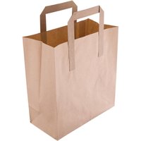 Fiesta Recyclable Flat Handle Brown Paper Bags Small (250 Pack)