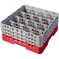 Cambro Camrack Red 16 Compartments Max Glass Height 174mm