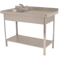 Parry SINK1060RFP - Stainless Steel Self Assembly Sink Single Bowl Single Drainer Right