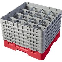 Cambro Camrack Red 16 Compartments Max Glass Height 298mm