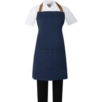 Southside Short Length Bib Apron Denim Blue with Tan Ties