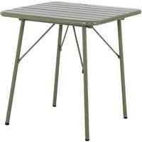 Bolero Amalfi Square Slatted Steel Folding Table Olive Green 700mm