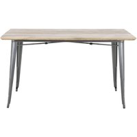 Bolero Bistro Dining Table Mango Wood Top Gunmetal Frame 1450mm
