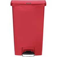 Rubbermaid Slim Jim Step-On Pedal Bin Red 68Ltr