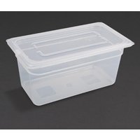Vogue Polypropylene 1/3 Gastronorm Container with Lid 150mm (4 pack)