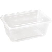 Fiesta Recyclable Plastic Microwavable Containers with Lid Large 1000ml (250 Pack)