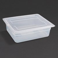 Vogue Polypropylene 1/2 Gastronorm Container with Lid 100mm (4 pack)
